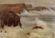 Wladyslaw Podkowinski Rough Sea at Belle-lle France oil painting artist